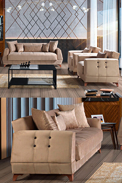 Eymense Bella Çekyatlı Koltuk Takımı 3+3+1+1