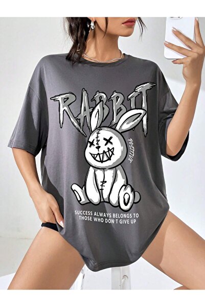 Adrift Tricou supradimensionat cu desene animate și design grafic, seria Cart...