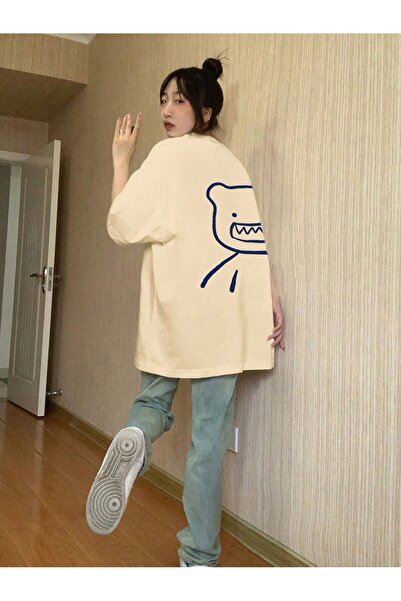 Adrift Карикатура и графичен дизайн Оверсайз тениска Карикатура/Букви Серия к...