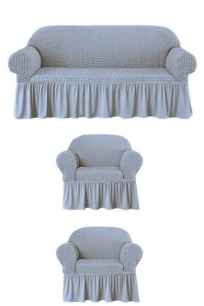 FurkanTicaret 3+1+1 Sofa, Wrapped Fabric Sofa and Sofa Set - 1 Piece of 3, 2 Pieces of Single