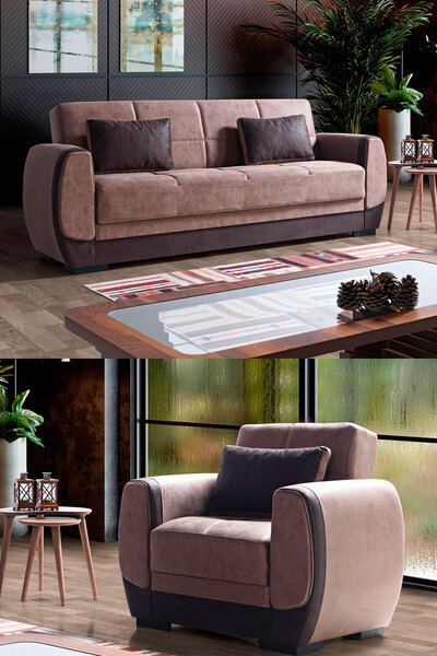 Eymense Bade Çekyatlı Koltuk Takımı 3+1