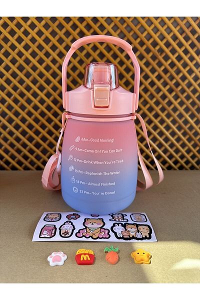 2B Bazaar 1000 ML Motivational Water Bottle, Water Bottle, School, Office, Sports, BPA Free