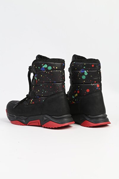 Benetton ® | BN-50048 - 3256 Siyah Kirmizi - Çocuk Bot