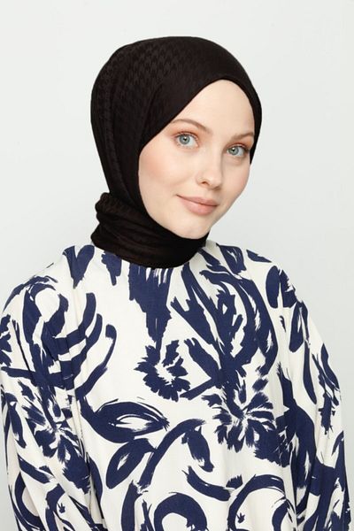 VALORSCARF شال أسود بنمط هاوندستوث