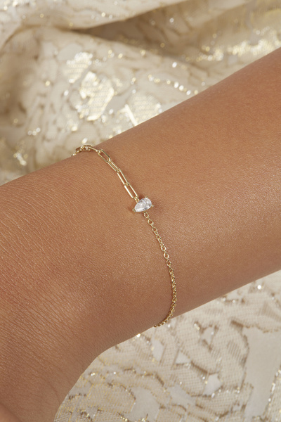 Joy of Jade Amaris Bileklik 1 Mikron 18 Ayar Altın Kaplama (925 Ayar Gümüş Üzerine), Zirkonyum