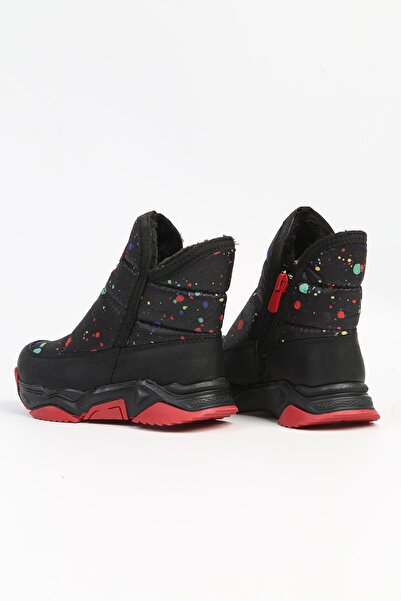 Benetton ® | BN-50049 - 3256 Siyah Kirmizi - Çocuk Bot