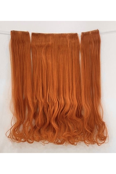 Eva Peruk Su Dalgalı Yarımay Set Bakır