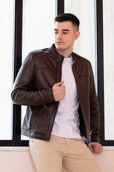 Hodore Gibson Chestnut Men's Genuine Leather Jacket
