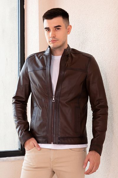 Hodore Gibson Chestnut Men's Genuine Leather Jacket