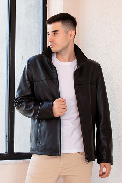 Hodore Kajer Black Men's Genuine Leather Coat