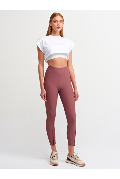 Dilvin Γυναικείο κολάν Dusty Rose Λεπτομέρεια με φερμουάρ 7931