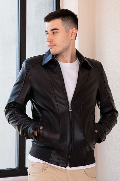 Hodore Porce Black Men's Genuine Leather Coat