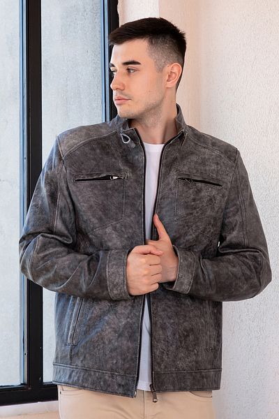 Hodore Desarte Beige Cast Men's Genuine Leather Jacket