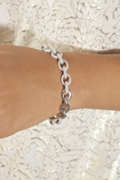 Joy of Jade Kadın Bileklik (RODYUM KAPLAMA) Beyaz Altın Zincir (925 A. GÜMÜŞ ...