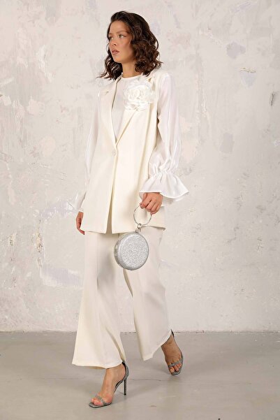 Melike Tatar CREAM Rose Brooch Set 32-6210