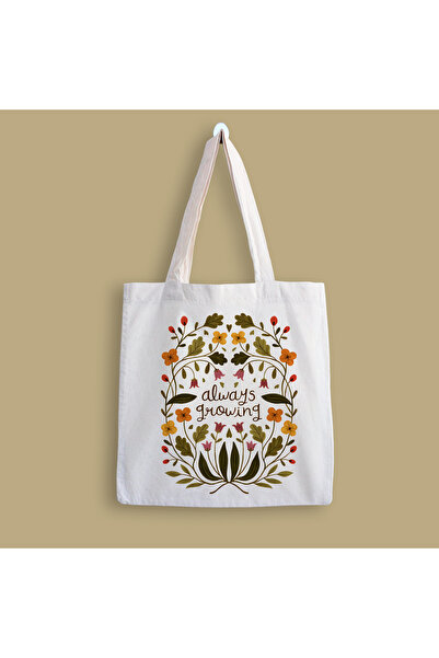 designedfy Always Growing Baskılı Bez Çanta