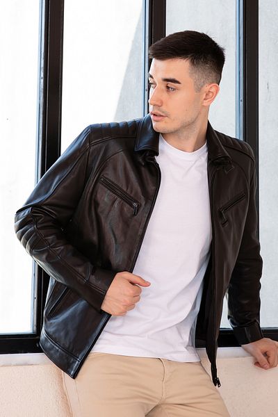 Hodore Santana Vegetal Black Genuine Leather Coat