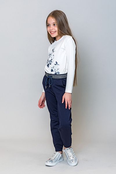 incity Girl's Stone Detailed Floral Printed Long Sleeve T-shirt