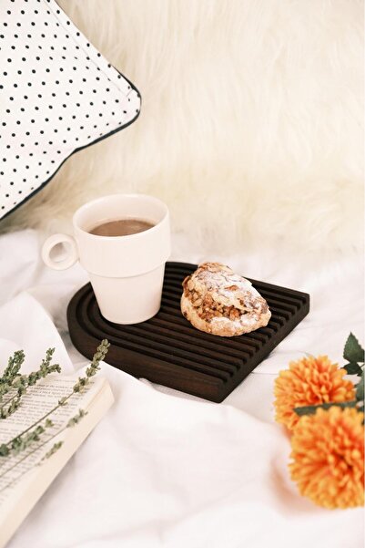 Demwood Ahşap Oymalı Yarım Gökkuşağı Dekoratif Tepsi Sunum Tepsisi Sunumluk 1...