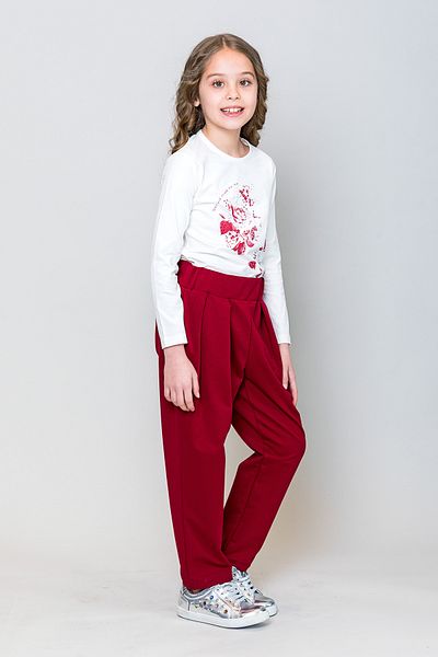 incity Girl's Stone Detailed Floral Printed Long Sleeve T-shirt