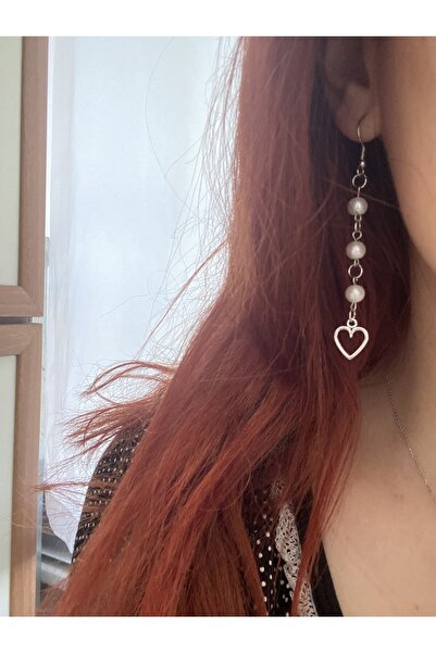 hbtasarim Cam İnci Fairycore Kalp Küpe