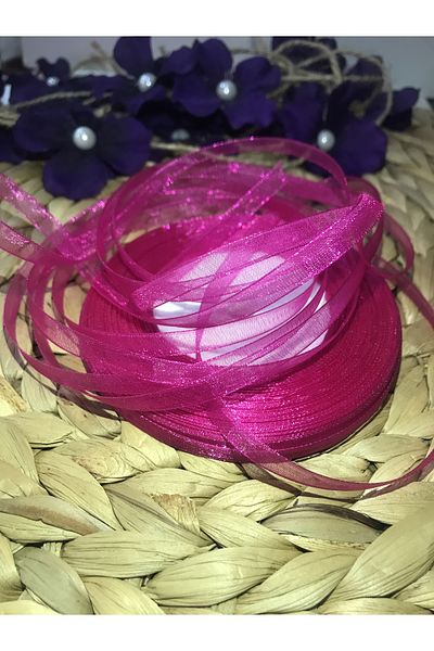Deniz Party Store 6 MM Organza FUCHIA Κορδέλα 50 μέτρων Δώρο Στολισμός