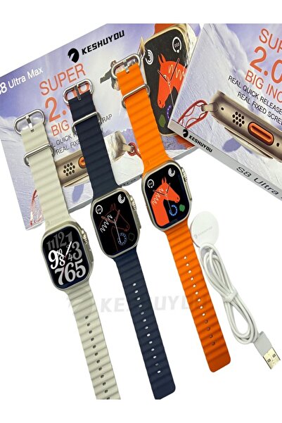 Egalaksi Watch 8 Ultra Max S8 Akıllı Saat 49mm 2.08 "ekran Vidalı Kordon Kili...