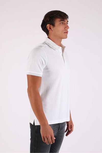 denimfield Ανδρικό μπλουζάκι Polo Neck Ecru 2304937