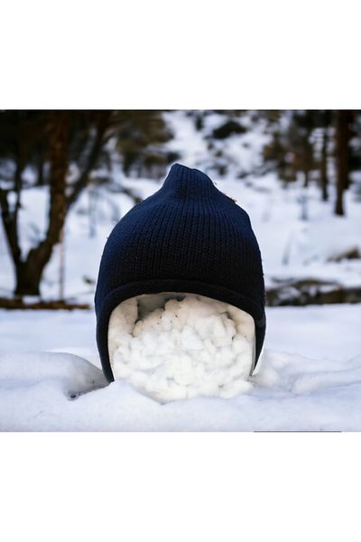 Shopiolog Unisex Windproof Thermal Knitted Beanie with Polar Fleece Ear-Neck Protector
