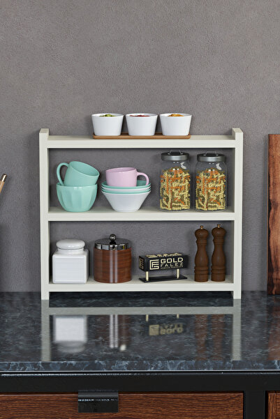 GOLDFALEZ Mutfak Rafı Tezgah Üstü Organizer Krem