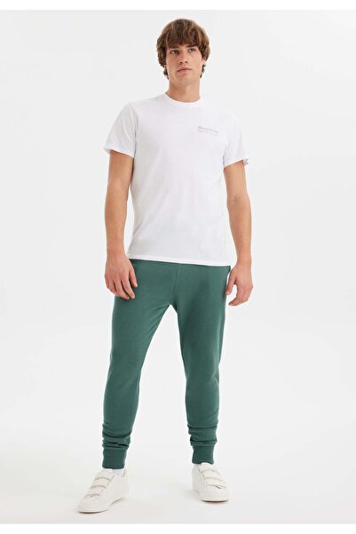 WESTMARK LONDON White Printed Crew Neck Cotton Men's T-Shirt WMEMBROIDERY SIMPLICITY