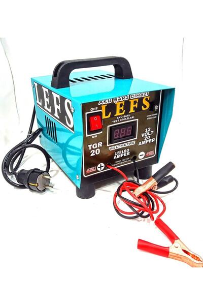 PRO LEFS Akü Şarj Cihazı Redresör 12 Volt 20 Amper Dijital Göstergeli 180 Ampere Kadar Şarj Yerli Üretim