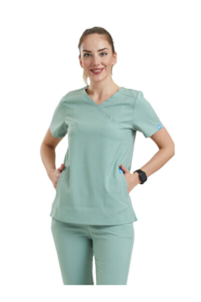 Wio Uniform Clower- Kadın Likralı Mint Yeşili Doktor Hemşire Cerrahi Üniforma...