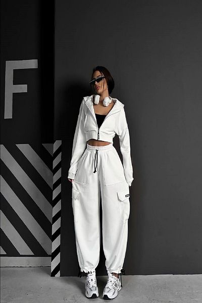 Fashiontayt جيب كوماندوز، خصر مطاطي وساق بسحاب، مجموعة من 3 خيوط