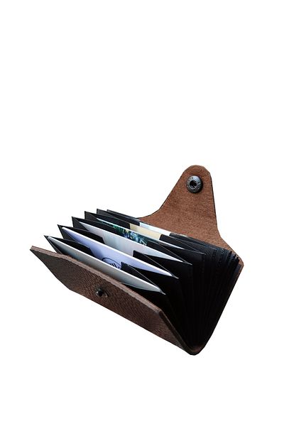 Kemer Dünyası Unisex 10 Compartment New Small Mold Brown Credit Card Holder - Wallet
