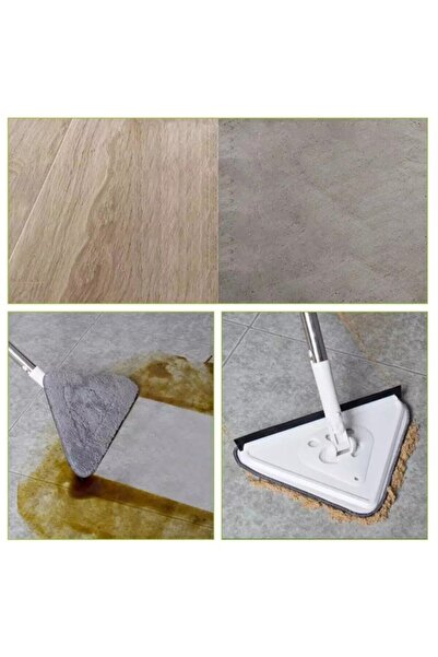 Zariff Evim Teleskopik 3 Sopalı Toplam 3 Bezli Üçgen Camsil Duvar Yüzey Cam S...