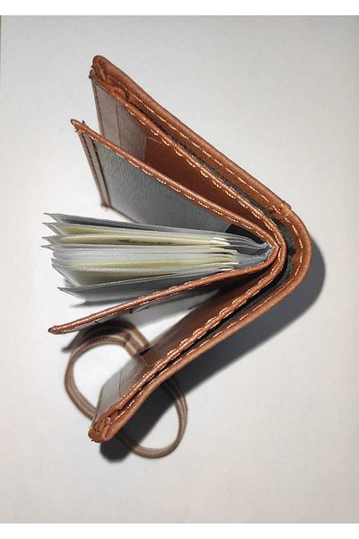 firdevsi hobi nubuck vertical rubberized card holder wallet