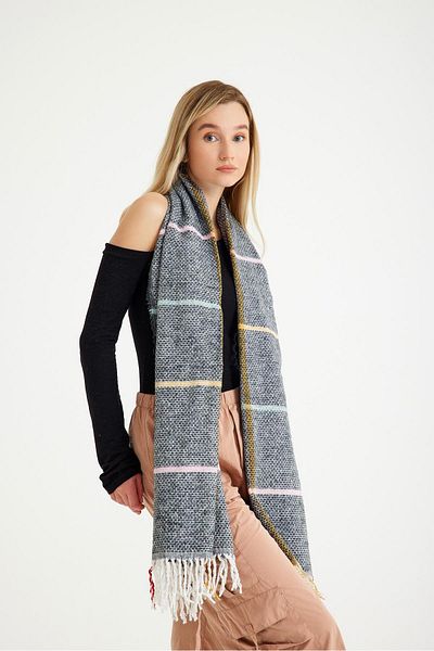 BAHELS Eșarfă de damă cu model în dungi cu textura moale