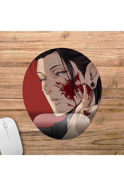 Pixxa Jujutsu Kaisen - موديل لوحة ماوس سوجورو جيتو مع مسند للمعصم - بيضاوي واحد