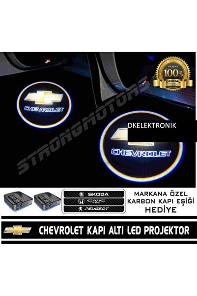 DKELEKTRONİK Chevrolet Araçlar İçin Pilli Kapı Altı Led Hayalet Logo