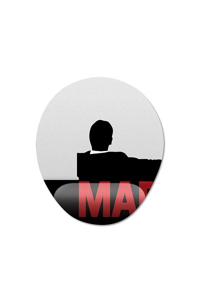 Pixxa موديل لوحة ماوس مدعومة للمعصم للرجال من Mad Men - 2 بيضاوي