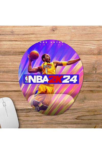 Pixxa موديل لوحة ماوس NBA 2K24 مع مسند للمعصم - 2 بيضاوي