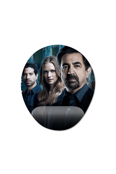 Pixxa نموذج لوحة الماوس Criminal Minds مع دعم المعصم - 3 بيضاوي
