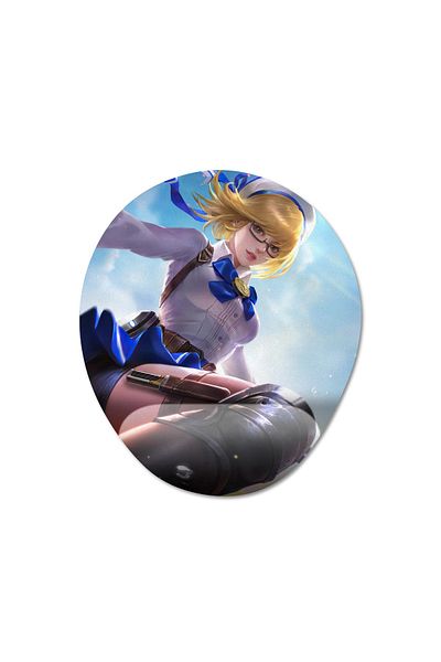 Pixxa Mobile Legends - موديل لوحة ماوس فاني مع مسند للمعصم - 8 بيضاوي