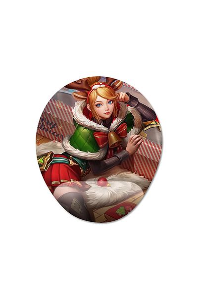Pixxa Mobile Legends - موديل لوحة ماوس فاني مع دعم للمعصم - 5 بيضاوي