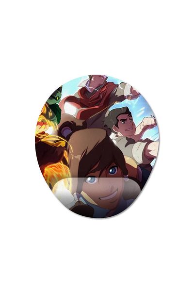 Pixxa نموذج لوحة الماوس Avatar: The Legend of Korra مع مسند للمعصم - 2 بيضاوي