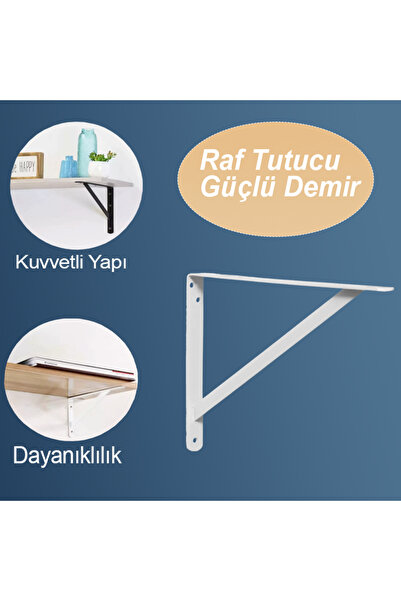GRİDEKOR 2 Adet Beyaz 13x19 Cm Raf Taşıyıcı Kol, Raf Tutucu Demir, Duvara Mon...