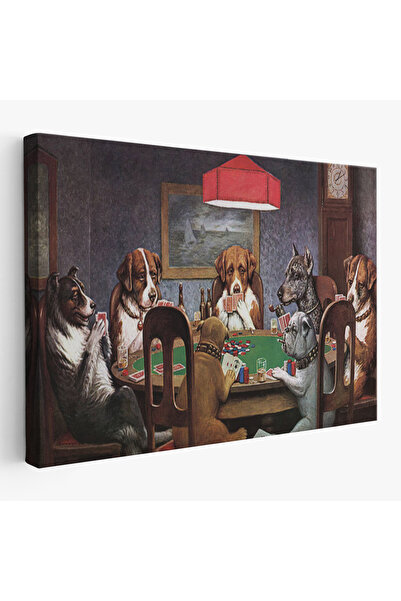 TabloPro Cassius Marcellus Coolidge Poker Oynayan Köpekler Eseri Kanvas Tablo