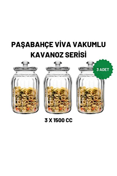 Paşabahçe 3 LÜ VİVA 1500CC VAKUMLU CAM KAVANOZ 96394