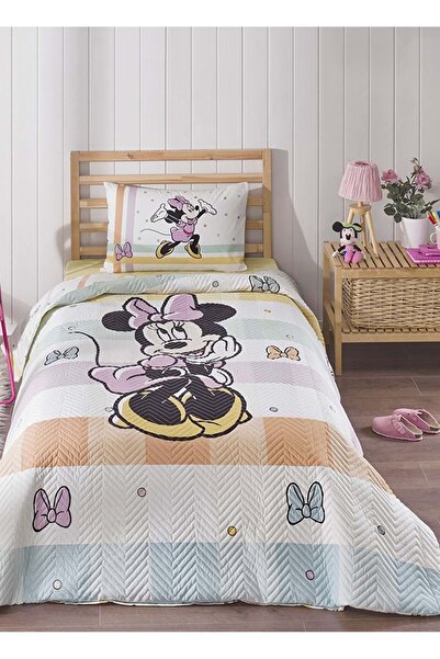 Özdilek Minnie Mouse Happy Kapitoneli Lisanslı Fitted Çarşaflı Nev Tk Çocuk C...